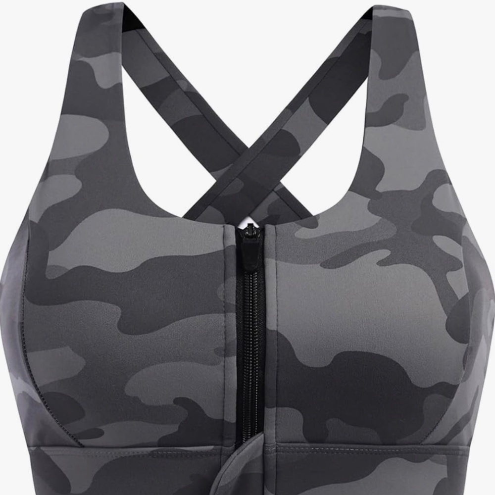 🩶Medium Grey ajustables Bra CooRun with Zipper🩶